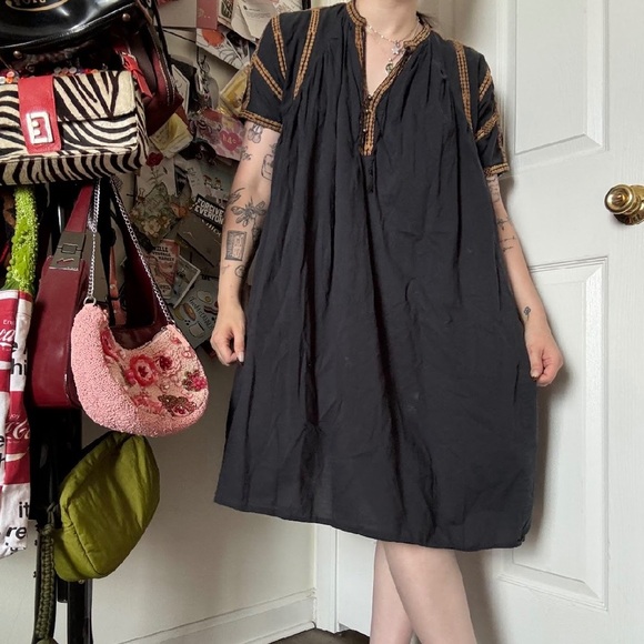 CUBE SUGAR BLACK COTTON DRESS MEDIUM - Picture 2 of 6